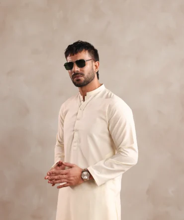 Cream Grey Kurta Shalwaar